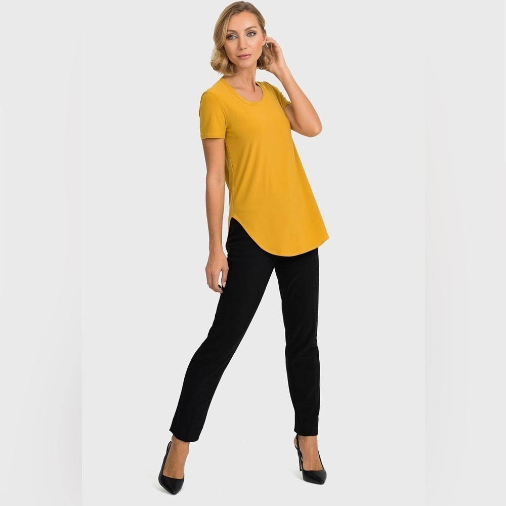 Joseph Ribkoff Rounded Hem Tunic Tee Style 183220 Golden Sun